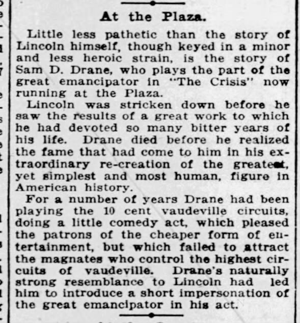 The Crisis At the Theaters - At the Plaza.